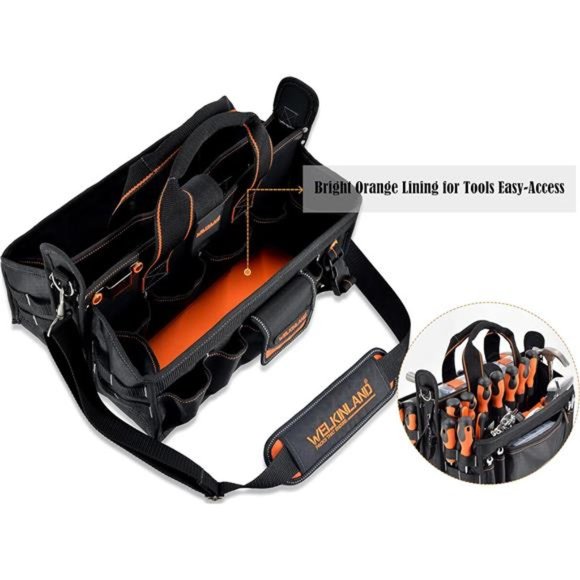 19-POCKETS Tool tote, Tool bag organizer, Electrician tool bag, HVAC Tool Bag - Picture 4 of 6